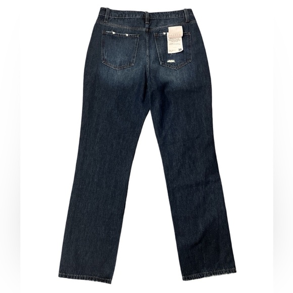 CEROS high-rise straight leg raw hem ripped distressed dark wash Jeans Size 30 - Picture 4 of 7